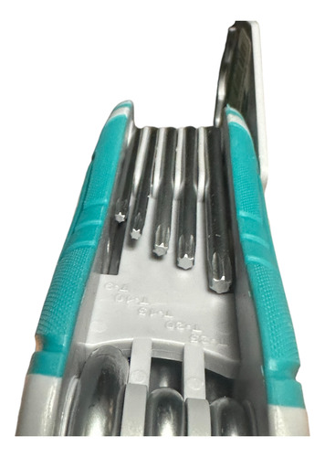 Juego De Llaves Torx Tipo Navaja Total Industrial Color Plateado
