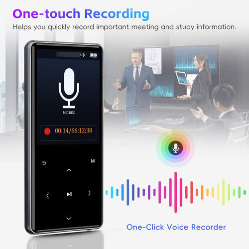 Reproductor Mp3 Srceen 128 Gb Bluetooth 5.0 2.4 Pulgadas Color