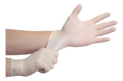 Luva Descartável de Látex com Pó Medix Cor Natural Tamanho M x 100 Unidades