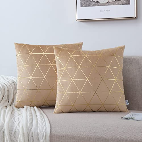 Pack Of 2 Throw Pillow Covers Cases - Square Decorative...