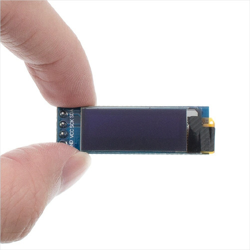 Pantalla Oled Lcd Azul Con Letras Blancas, 128x32 Pix, 0.91'