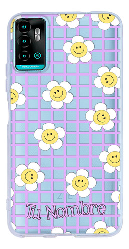Funda Para Zte Para Mujer Flores Felices Con Tu Nombre