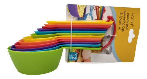 Set De Cucharas Y Tazas Medidoras (x12 Un) Reposteria Cocina