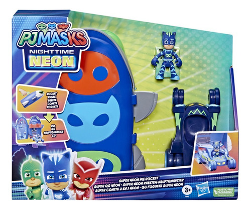 Figura Pj Masks Súper Cohete 2 En 1 Neón Connor