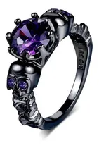 Comprar Anel Ametista Caveira Banhado Ouro Negro Ródio Aliança Orig