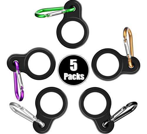 5 Sets Silicone Bottle Carrier With 5 Pieces Keychain C...