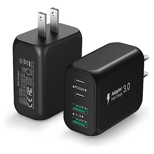 [2 Pack] Cargador De Pared Usb C, Bloque De Carga Usb S49zf