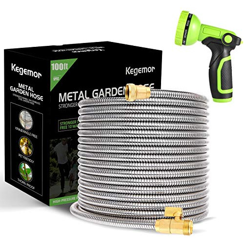 Manguera De Acero Inoxidable 3/4 Flexible +aspersor 30m