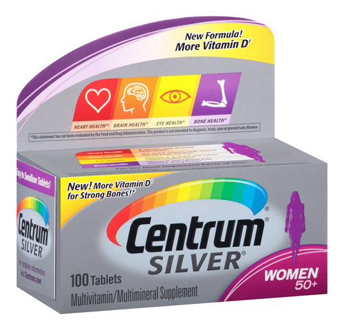 Vitaminas Y Minerales Para Mujer 50+ 100 Tabletas Centrum