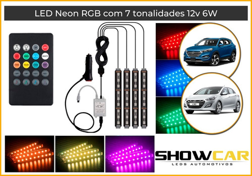 Luz Led Neon Cores Ambiente Interno Automotivo Tuning