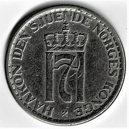 Moneda  De  Noruega  1  Corona  1955  Muy Buena