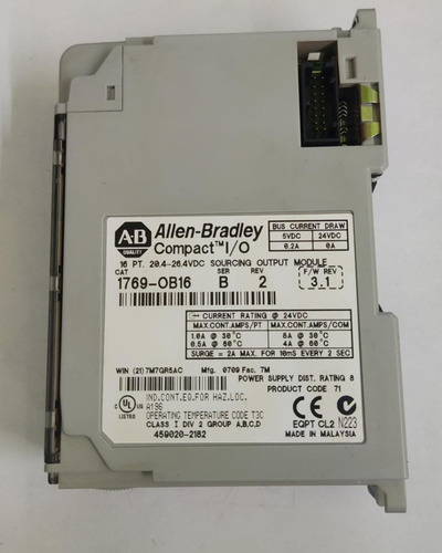 Allen Bradley 1769-ob16 Modulo De Salidas A 24vdc Compactlog (Usado)
