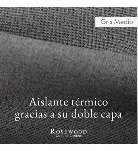 Cortina 100% Blackout 240x132 Engomada X2 Rosewood Tipo Lino Color Gris Medio