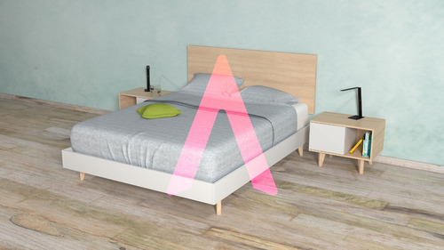 Cama Minimalista Matrimonial Mod. Ines, Base + Cabecera.