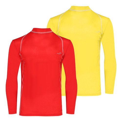 Paquete 2 Playeras Deportivas Para Hombre Manga Larga Licra