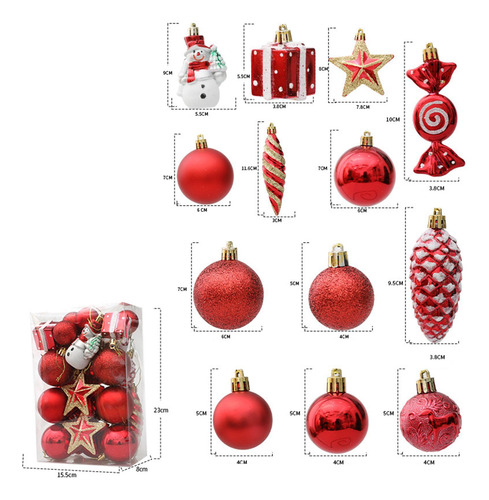 29 Piezas De Adornos Colgantes De Navidad, Bolas Decorativas
