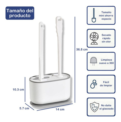 Juego De Cepillo Y Soporte For Inodoro 3 En 1