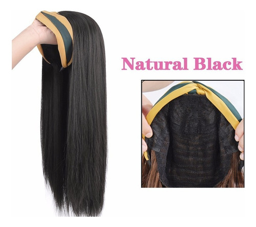 24 Pulgadas De Largo Recto Con Diadema De Pelo Sintético