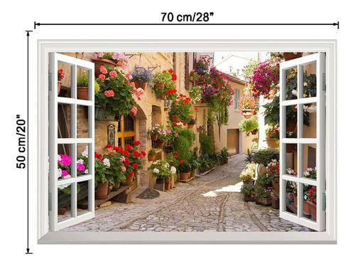 Cx Pegatinas De Pared For Ventana Falsa, Paisaje De