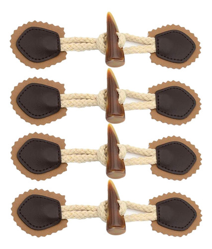 2 X 4 Pares De Coser-en Toggles Con Botón Marrón Marrón