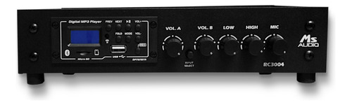 Amplificador De Som Ambiente 300w Rc3004 - Ms Audio  Cor Preto Potência de saída RMS 300 W