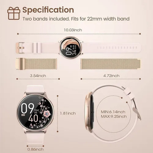 Imagen 8 de 8 de Rastreador De Salud Para Mujer Smartwatch Para Xiaomi Huawei