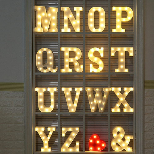 Lámpara 3d Con Letras Y Números Para Decorar El Alfabeto [u]