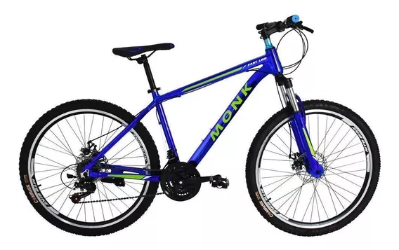 Mountain bike Monk Fast Line  2020 R26 21v color azul con pie de apoyo