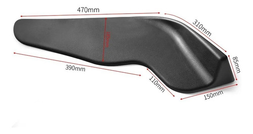Imagen 4 de 9 de Lip Universal Delantero Front Splitter 2pzas. Plastico Negro