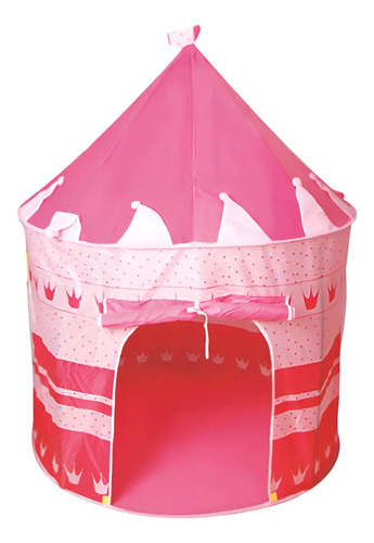 Barraca Infantil Toca Dobrável Castelo Menina Cabana Tenda Divertida Rosa Brinqway BW-068RS