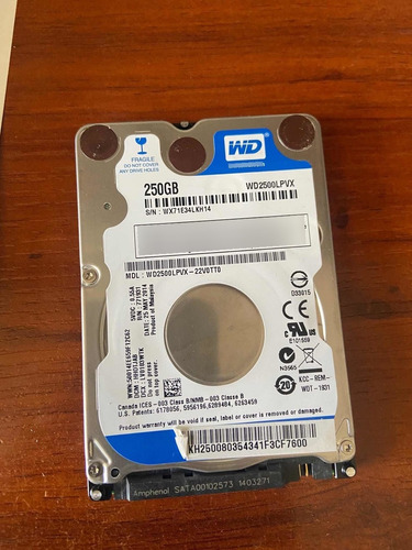 Disco Duro 250gb Wd 2500lpv