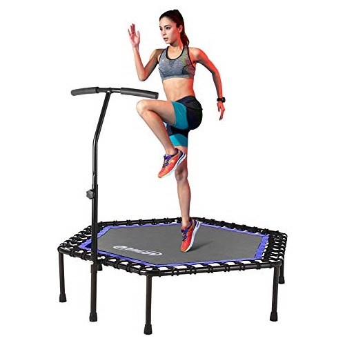 Mini Trampolines Fitness Con Barra De Mango Ajustable