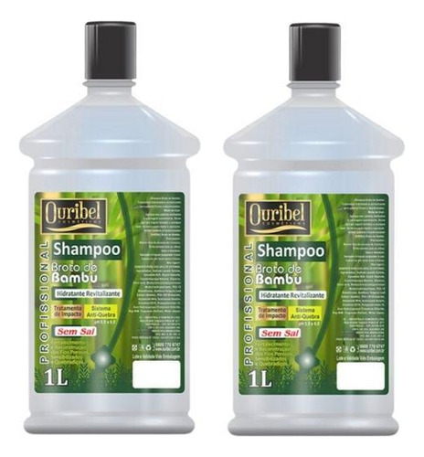 Shampoo Ouribel 1000ml Broto De Bambu - Kit C/2un