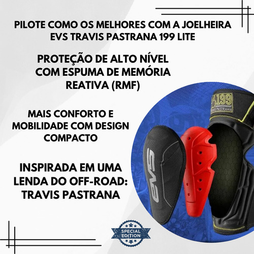 Joelheira Motocross Moto Trilha Enduro Evs Travis Pastrana