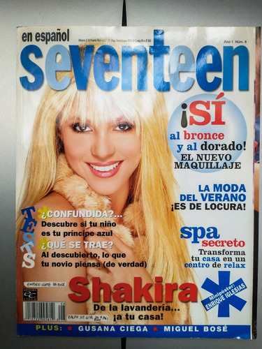 Revista Seventeen En Español Mayo 2002 Shakira Año 1 Num 8