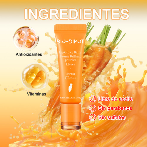 Balsamo Labial De Zanahoria Hidratante Protector Labios Gel