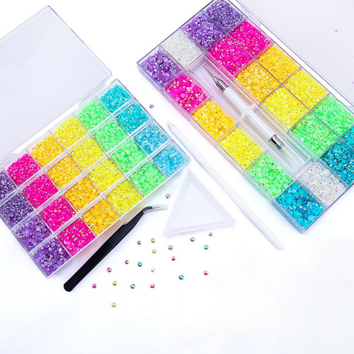 5000x Nail Art Flat Back Nail 20 Rejillas 25cmx10cm
