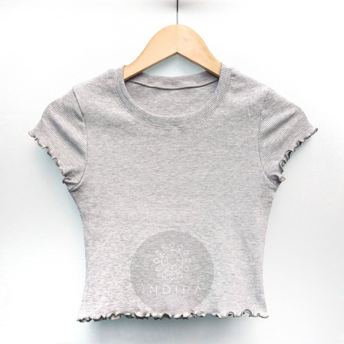 Imagen 2 de 6 de Crop Top Puperas Remera Mujer Manga Corta Liso Basico Morley