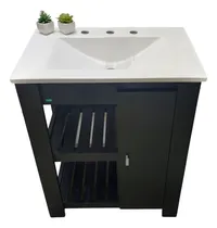 Comprar Mueble para baño D'Agostina Vanitorys Julieta + bacha de 60cm de ancho, 80cm de alto y 38cm de profundidad, con bacha color blanco y mueble wengue con tres agujeros para grifería