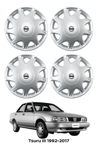 4 Tapones Rueda 13'' Tsuru Iii 2014 Nissan