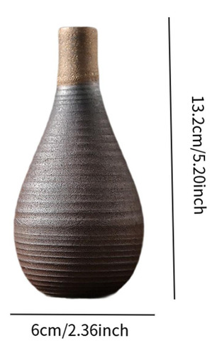 Jarrón De Cerámica Rústica De Decoración Del 6cmx13.2cm