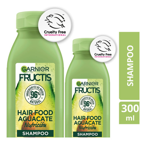 Garnier Fructis Haird Food Aguacate Nutricion Shampoo Kit X2