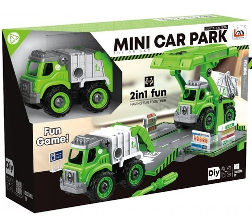 Set De Vehiculos Para Armar Mini Car Park Sanitation Team