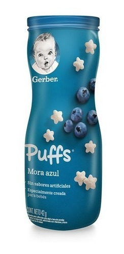 Gerber Puffs Botana Para Bebe Mora Azul 42 Gramos