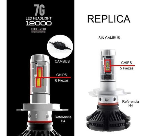 2x Par Bombillo Luces Led 7g Carro/moto 12.000 Lumenes 9006