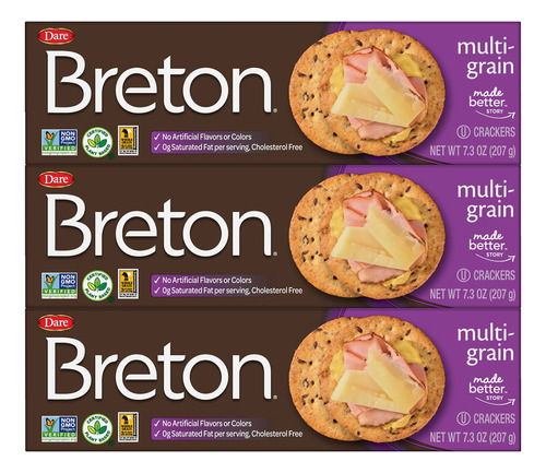 Breton Galletas Multigrano, 7.3 Onzas (paquete De 3)