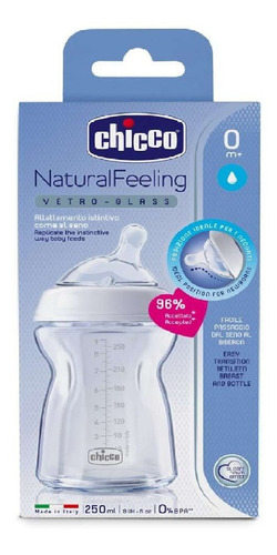 Chicco Biberon Natural Feeling Vidrio 250ml 0+ 8062300037
