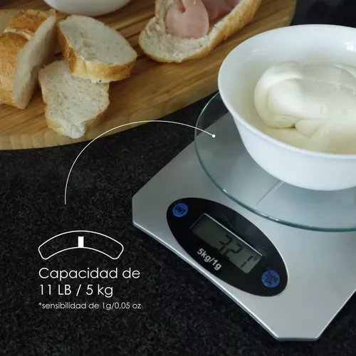 Báscula Cocina Digital Gramera Alta Precisión Alimentos 5kg Color Negro