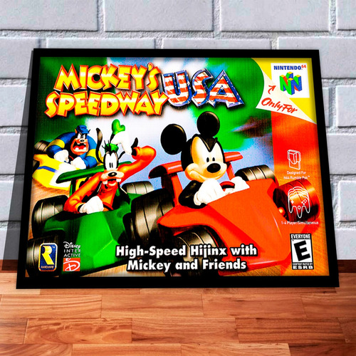 Quadro Decorativo Capa A3 45x33 Mickey Speedway Nintendo 64