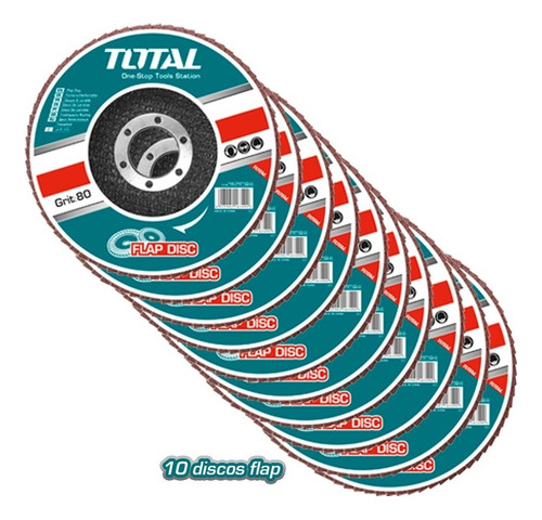 Imagen 7 de 10 de Amoladora Angular Total 750w Con 10 Discos Flap